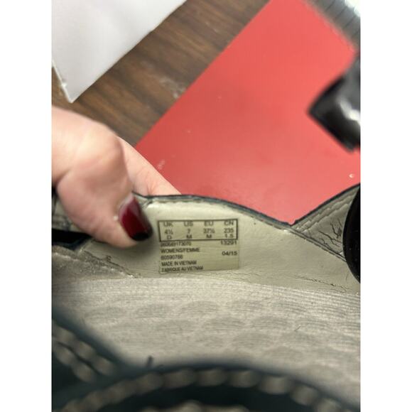 Clarks Collection Womens Loafers Shoes Sandles Size‎ 4.5 black with Beige Stitch - Picture 8 of 10